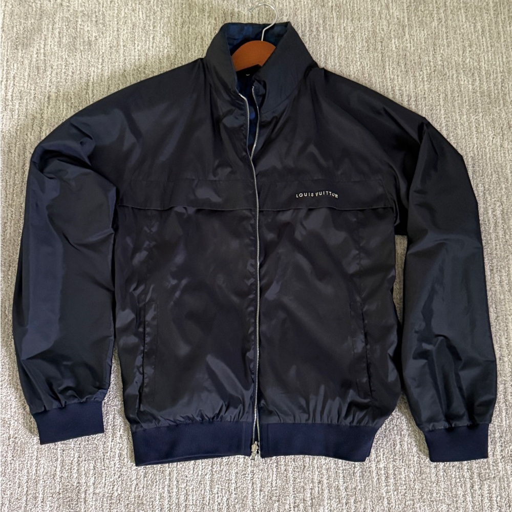 Louis Vuitton Blue and Black Windbreaker with Stand-Up Collar - Picture 3 of 7